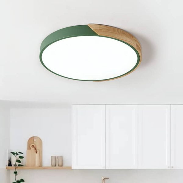 thehouselights-dimmable-metal-and-wood-circle-flush-mount-ceiling-light-flush-mount-green-30-cm-962202