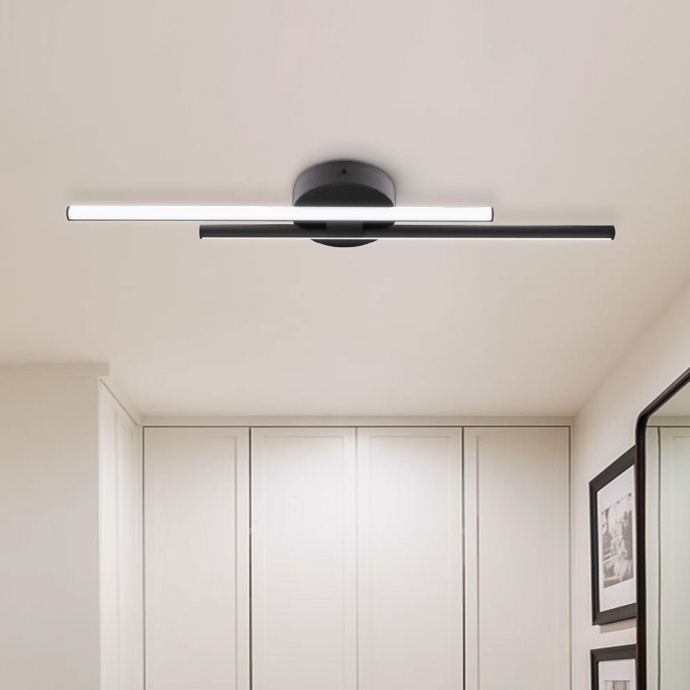 led linear black metal flush mount ceiling light