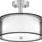 Drum Ceiling Light with Double Fabric Shade black