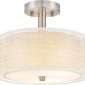 Drum Ceiling Light with Double Fabric Shade gold