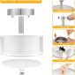 Drum Ceiling Light with Double Fabric Shade white instruction