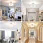 Drum Ceiling Light with Double Fabric Shade white places