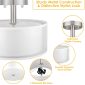 Drum Ceiling Light with Double Fabric Shade white. detailsjpg