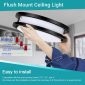 Flush Mount Light Dimmable LED Ceiling black daylight installation