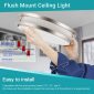 Flush Mount Light Dimmable LED Ceiling brush nickel installation