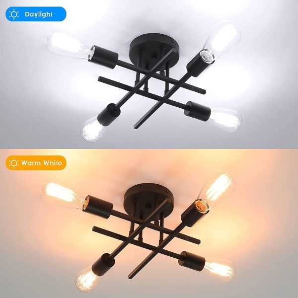 Sputnik Light Fixture Modern Ceiling Design for Elegant Spaces bulb color